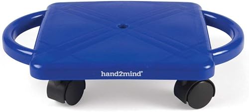 Miniatura 2 de hand2mind - Patinete azul para interiores con asas de seguridad para niños de 6 a 12 años, patinete de plástico con rodillos, educación física para