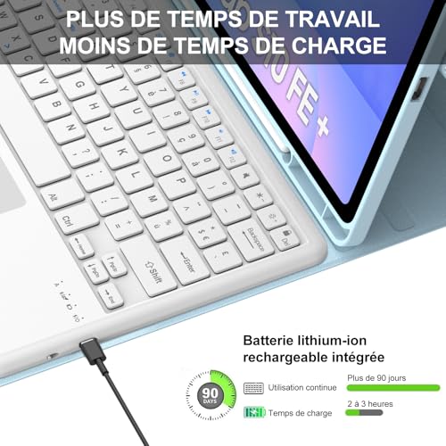 Coque Clavier Samsung Tab S10 FE+ Plus évite la perte du stylet