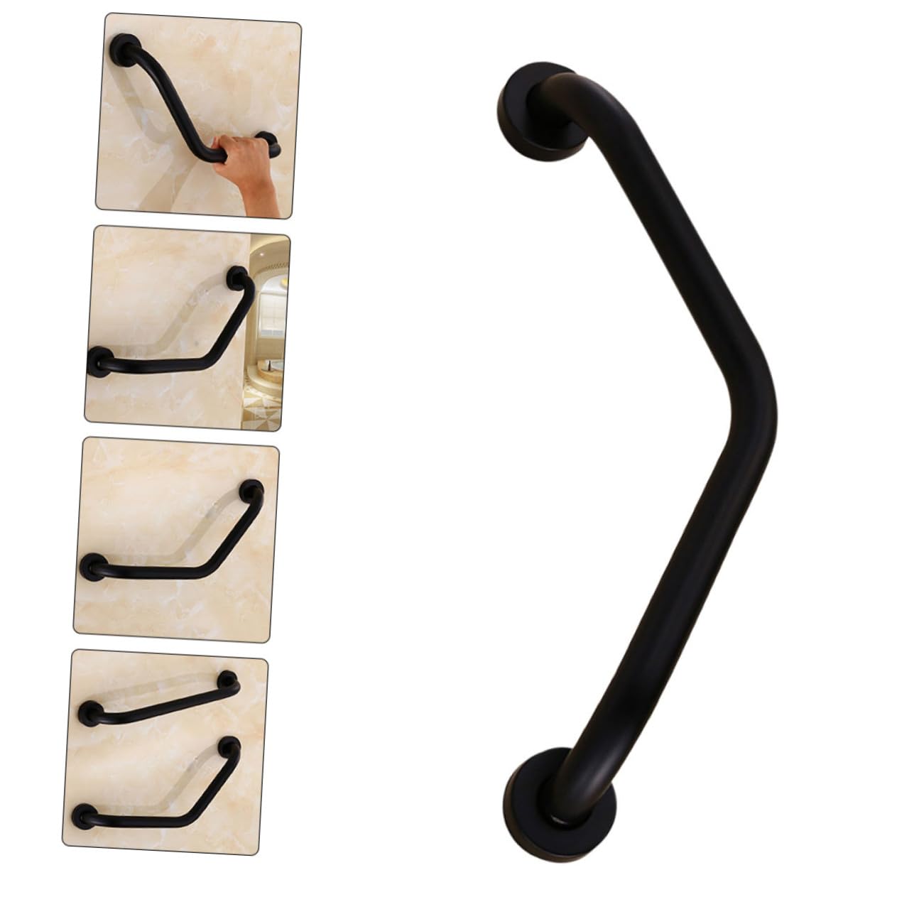 Barra de Seguridad para Inodoro Acero Inoxidable L-shaped, Apoyabrazos de Baño Antideslizante Almacenamiento para Personas Movilidad y Niños