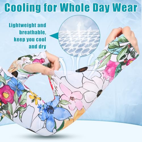 Image of Bebila Gardening Sleeves for Women Farm UV Sun Protection Anti-Scratch Cooling Sleeves with Thumb Hole Arms Cover Outdoors