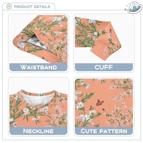 JUNZAN Aesthetic Rosemary Peach Little Girls Hoodie Sweatshirt Crewneck Kids Pullover Hoodie Athletic 4T3