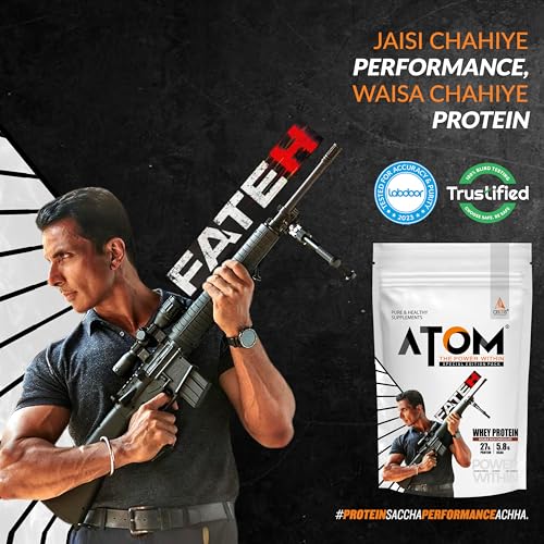 Image of AS-IT-IS Nutrition ATOM Whey Protein 1kg | 27g protein | Isolate & Concentrate | FATEH Double Rich Chocolate | USA Labdoor Certified | With Digestive Enzymes for better absorption | Exclusive Pack