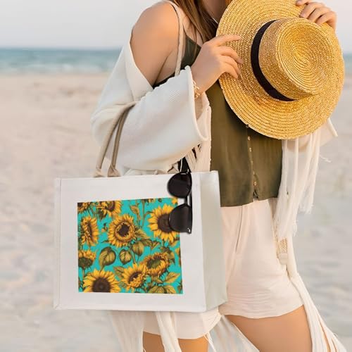 Sac de courses imprimé tournesol pour vos sorties au marché - 2