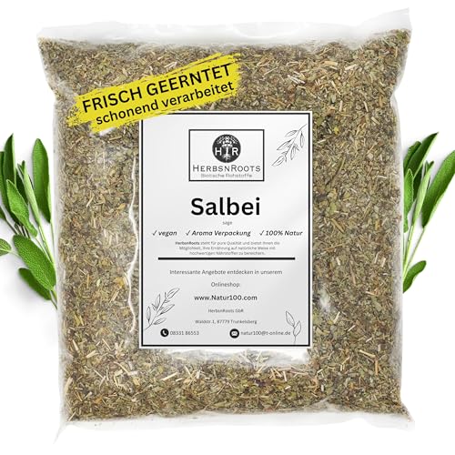 Salbeiblätter 1000g • 'Hals' Kräutertee • Erste Wahl • intensiver Geschmack • HerbsnRoots