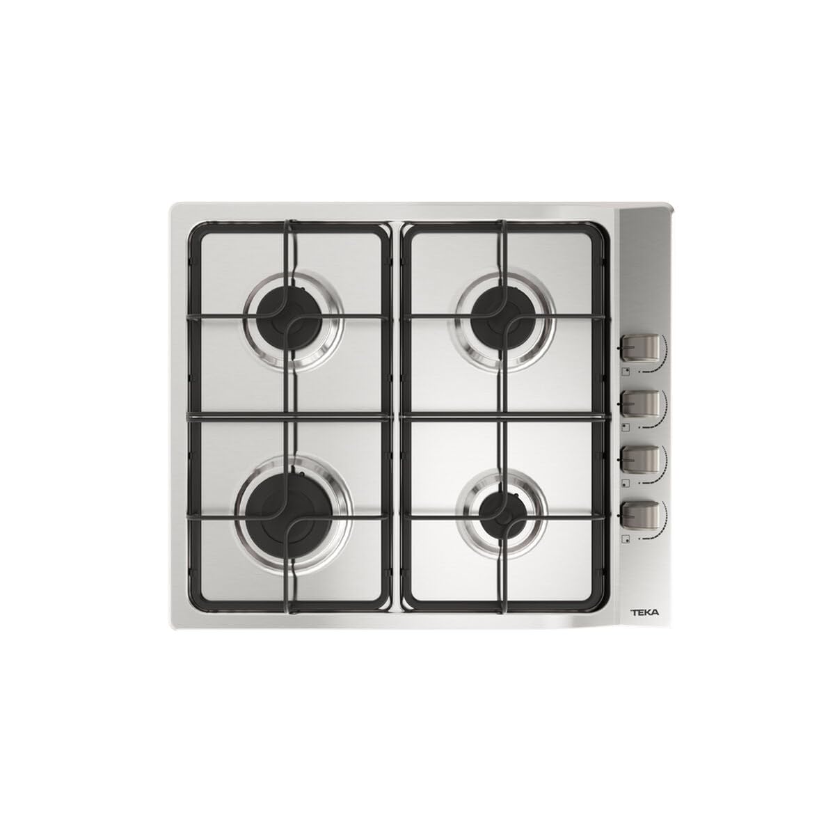 TEKA Placa de Gas Natural 60 cm, 4 fuegos, mandos laterales ergonómicos, seguridad por termopar, E/60.3 40