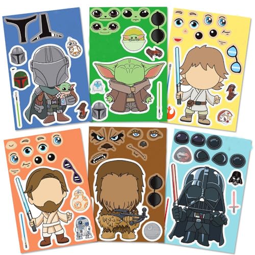 Yuanhuisheng ST001 Star Theme Stickers For Kids,32 Sheets Of Make A Face Different Role Crafts Sticker thumb #1