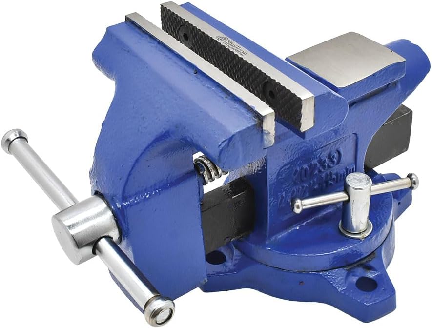 Big Horn 19320 Heavy-Duty Industrial 4.5- Inch Workshop Bench Vise Tool with 240-Degree Swivel Base
