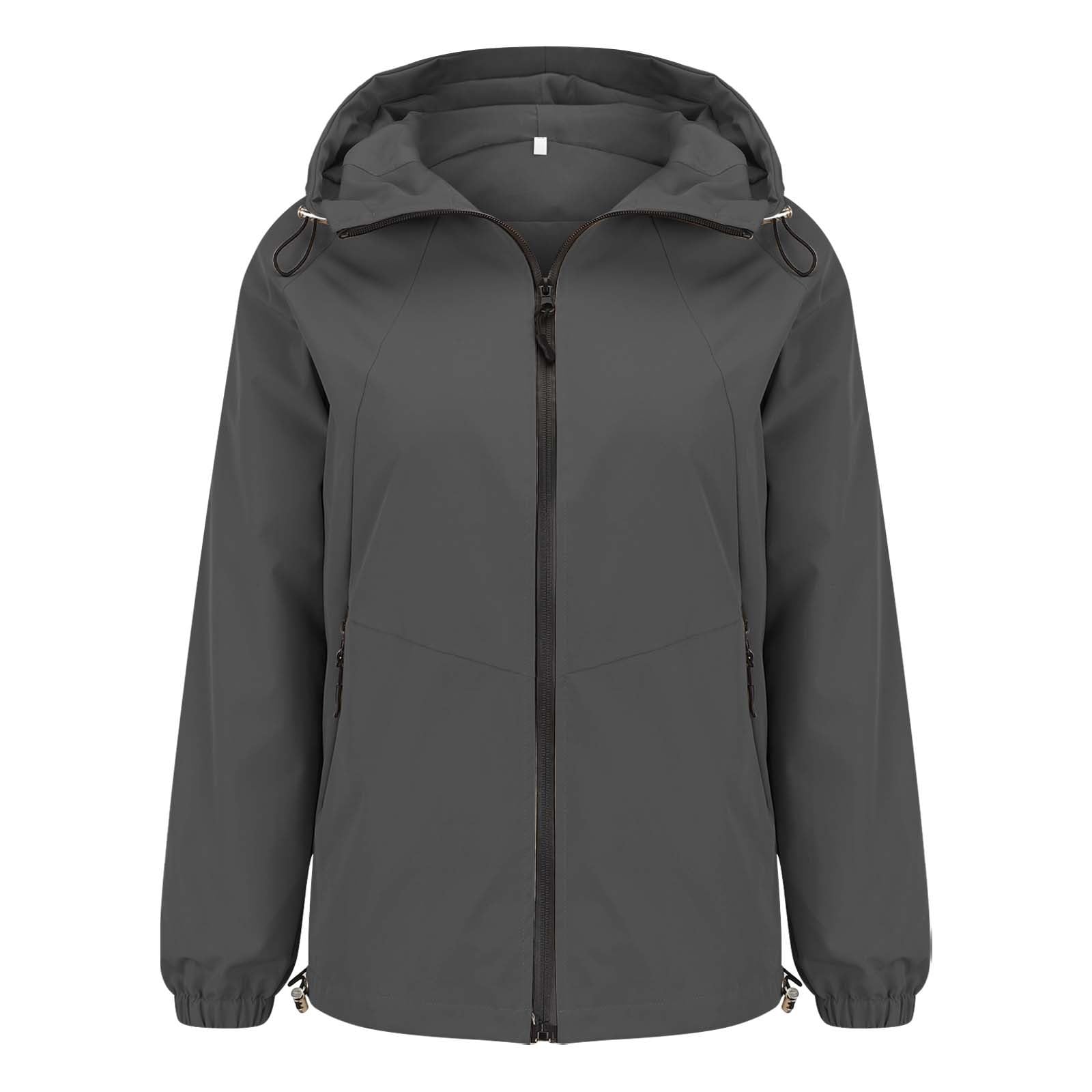 Giacca Antipioggia Da Donna, A Leggera Con Cappuccio, Impermeabile Ripiegabile Tascabile Sportiva Donna Invernale Lungo Tuta Pioggia Moto Antivento Womens Rain Jacket Nero Impermeabili