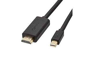AmazonBasics Mini DisplayPort to HDMI Cable - 1080p, Gold-Plated Plugs, 10 Feet, Black