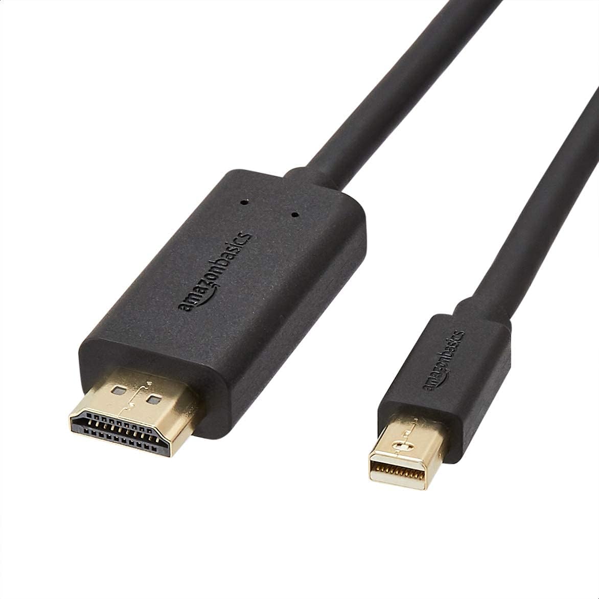 Amazon Basics Mini DisplayPort to HDMI Converter Cable for Tablet, 1.8m, Black