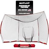 PowerNet Portable Baseball Backstop, 16 FT x 9 FT Collapsible Softball & Baseball Net for Batting & Pitching, Outdoor Batting Cage for Backyard