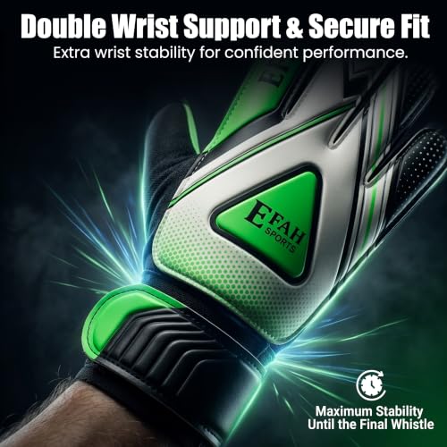 EFAH SPORTS Soccer Goalie Goalkeeper Gloves for Kids Boys Youth with Grips - image 3
