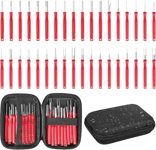 Image of Kikerike Terminal Removal Tool Kit (Long-handle-36Pcs-Red)