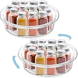 YOPAY 2 Pack Plastic Lazy Susan Turntable Food Storage Container, 10 Inch Clear Rotating Turntable...