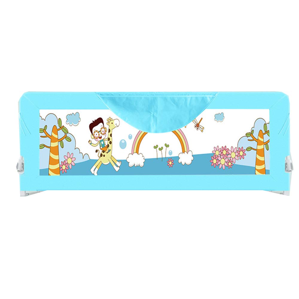 Barandilla de Cama para bebé, Protector de Cama, barandilla anticaídas para niños pequeños, Malla Transpirable abatible para bebés y niños, Azul, 180 cm x 68 cm.