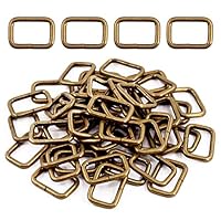 Swpeet S966 60 Stück 25 mm Bronze Heavy Duty Metall Rechteck Ring Gurtband Gürtel Schnalle Metallringe für Gürtel Taschen DIY Zubehör Schlüsselanhänger und Hundeleine