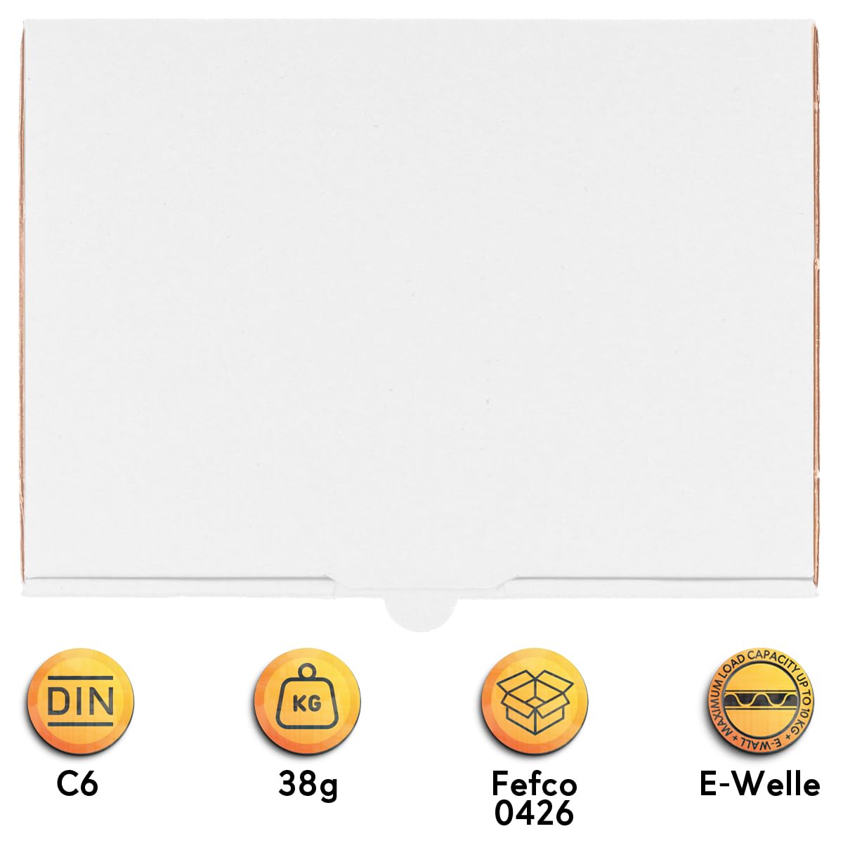 verpacking 200 kartonów listowych maxi kartonów wysyłkowych składane pudełko kartonowe Maxibrief 180 x 130 x 45 mm, białe, MB-2