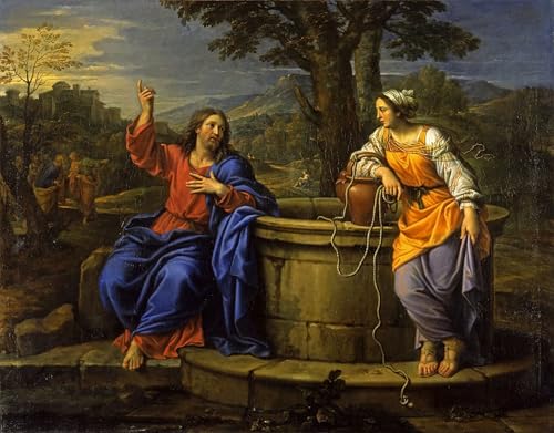 Peinture Pierre Mignard Le Christ et la Samarie poster impression toile salon