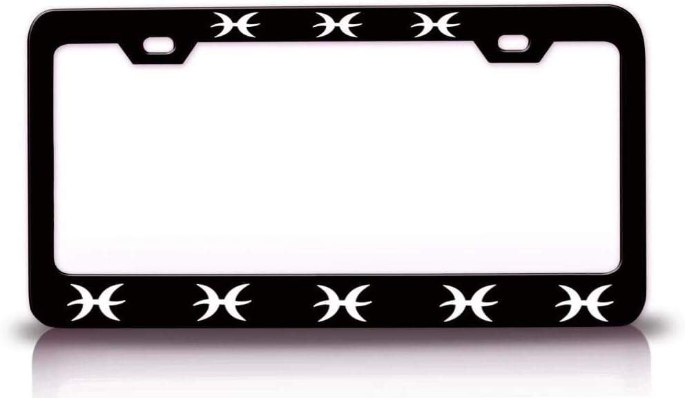 Pisces Logos & Signs Metal Black Car SUV Truck License Plate Frame d12