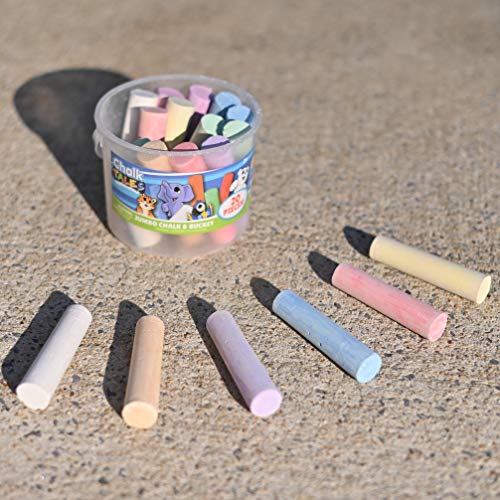 Image of Sunny Days Entertainment Sidewalk Chalk Set for Kids with Storage, Washable, Jumbo Colored Chalk for Outdoor Play and Chalkboard Art - Ages 3+ (20 Pieces, Multicolor)