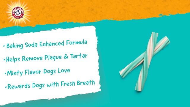 Arm & Hammer for Pets Smoothies Dental Treats for Dogs with Baking Soda and Calcium, Treat Chews Help Fight Bad Breath, Plaque & Tartar without Brushing, Mint, 57 Pcs (Packaging may vary) - image 8