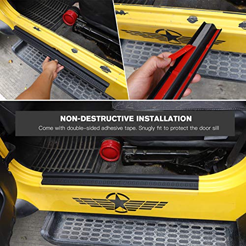 Jecar Door Sill Guards Door Entry Protectors Exterior Accessories For 1997-2006 Jeep Wrangler Tj #TOP4