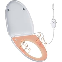 Heated Toilet Seat - Elongated Smart Toilet Seat with 3 Heating Modes, Bidet Attachment for Toilet, Auto Night Light, Temperature Display &amp; Leakage Protection - Easy Clean &amp; Install