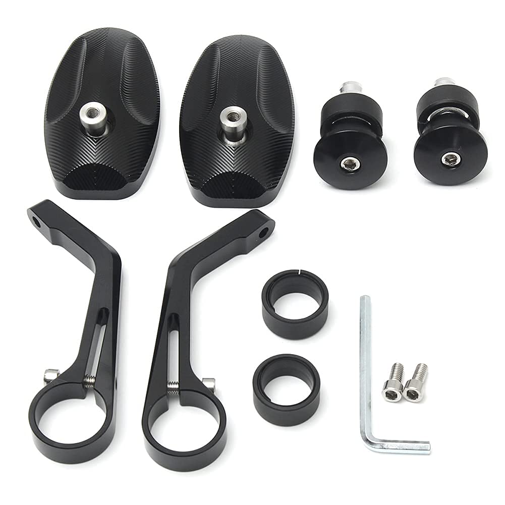 Lot de 2 rétroviseurs portables CNC d’embout de guidon de moto pour Street Triple