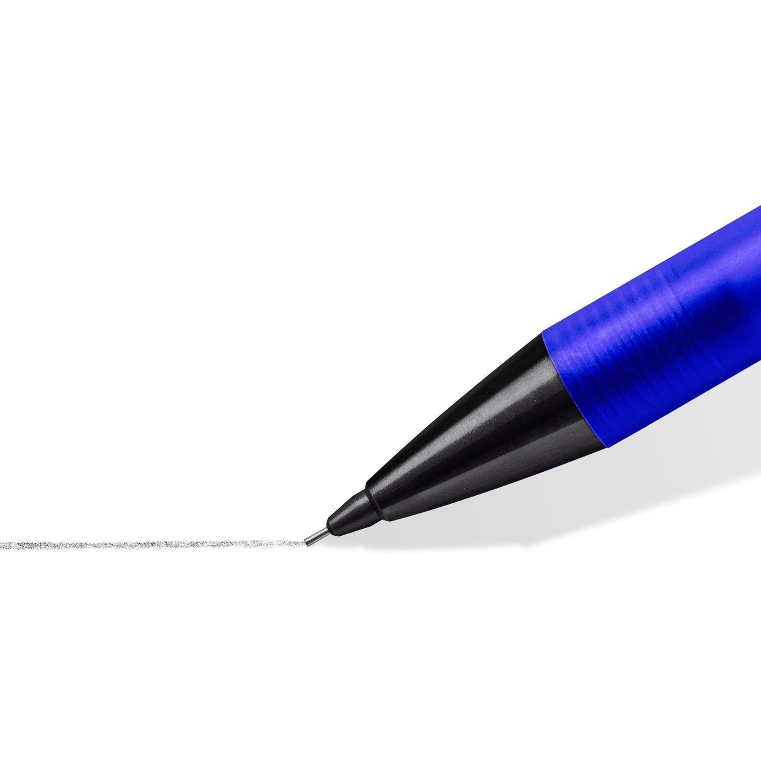 STAEDTLER STAEDTLER 777 07KP50 Druckbleistift graphite gefüllt mit B-Minen, Minendurchmesser 0,7 mm, 3 Schaftfarben (blau/orange/grün), 50 Stück in Köcherpackung | Soft-Touch Oberfläche, extragroßer Radierer – sortierte Schaftfarben, Büro – Art.-Nr. 777 0