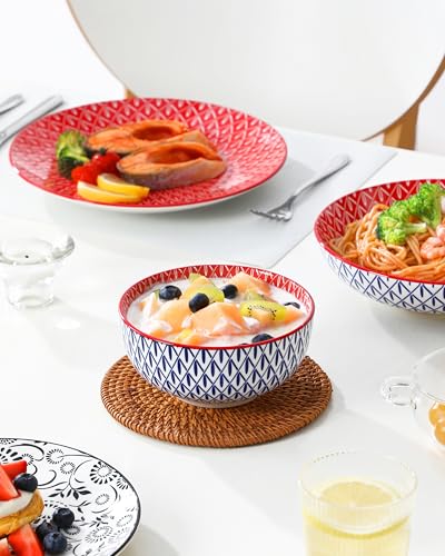 Image of vancasso SELENE Plates and Bowls Set for 6, 24 Pieces Dinnerware Sets, Mircowave and Dishwasher Safe Dishes Set, Porcelain Muted Dinnerware