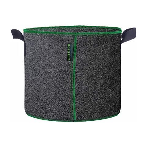 HORTIPOTS Fabric Pots 3 Gallon Non So Floppy Air Pruning Smart Grow Bags Black Gray (Pack of 10) Cover