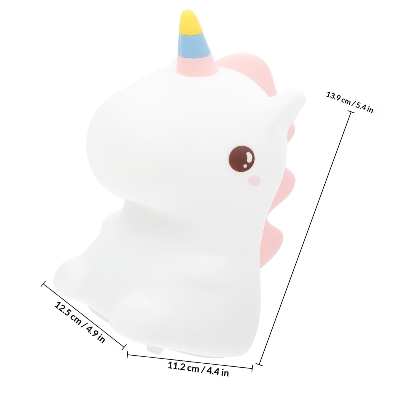 Abaodam Lámpara Nocturna de Unicornio de Silicona Táctil 1 Juego | Luz Suave, Decoración de Escritorio, 1200 Mah y 5 V, para Cumpleaños y Festivales
