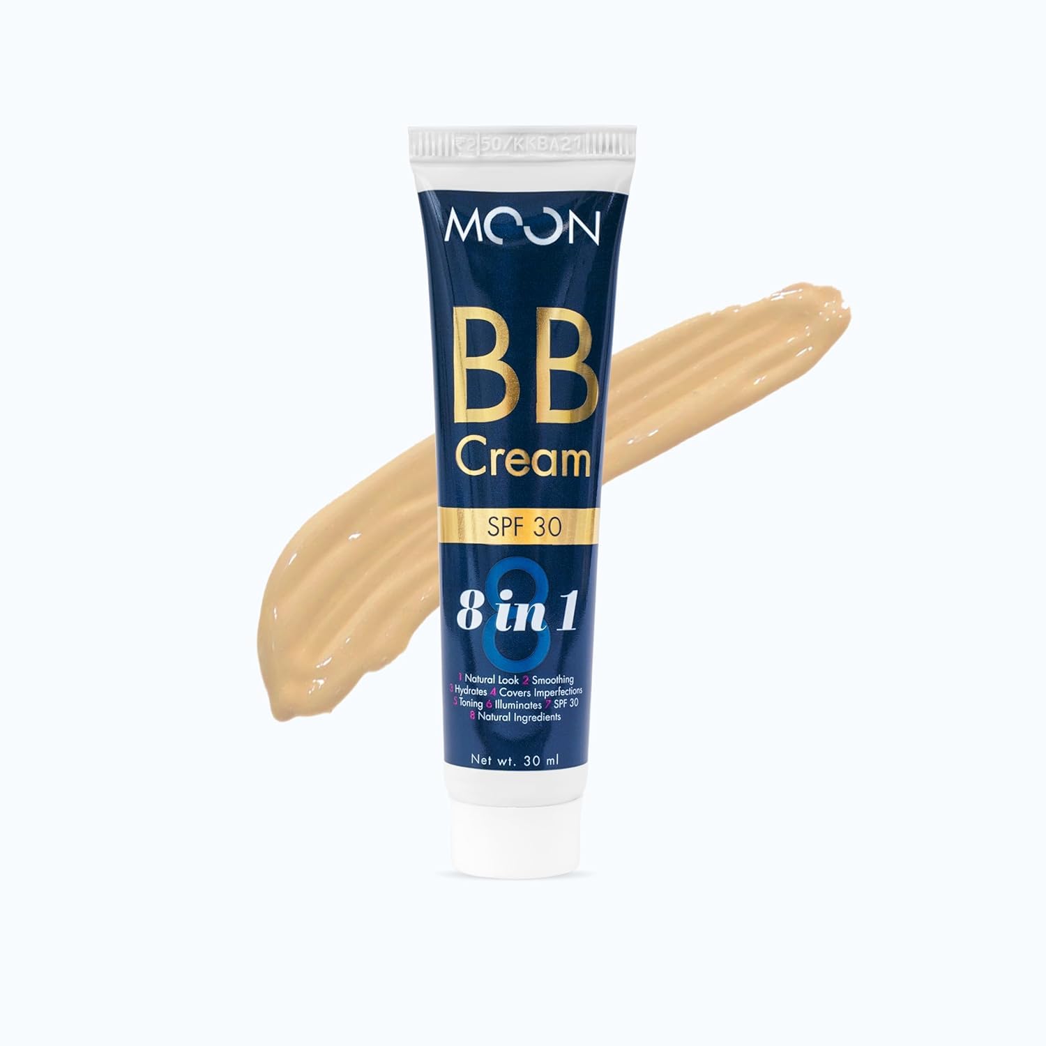 MOON COSMETICS BB Cream SPF 30 for Complexion Enhancer Foundation Light Face Makeup With Coverage For All Skin Moisturizer To Brighten Skin (Medium)