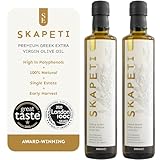 2 Pack - Premium Extra Virgin Olive Oil - High Polyphenols - Early Harvest - Cold-Pressed - Single Estate - Unfiltered, 100% Natural Greek Olives - Award-Winning Flavour & Quality - 2X500ml