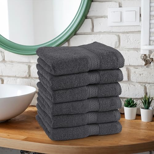 Miniatura 5 de Utopia Towels - Juego De 6 Toallas De Mano 50 X 100 Cm , Toalla Manos Altamente Absorbentes Con Gancho, 100 Algodón Gris