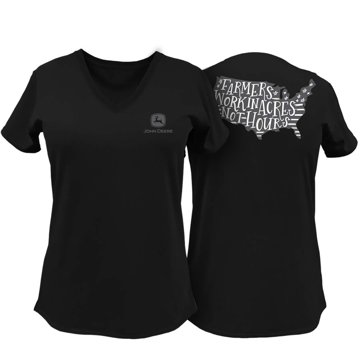 John DeereAcres Nt Hrs Ss Tee Black L