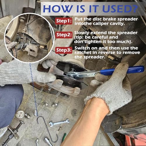 BXYJXL Brake Caliper Compression Tool,360° Adjustable Piston Compressor, Caliper Piston Compressor Tool with 4 Brake Caliper Hooks,for Single/Twin/Quad Piston Calipers,(Blue) by BXYJXL - Image 4