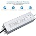 LightingWill Waterproof IP67 LED Power Supply Driver Transformer 60W 110V AC to 12V DC Low Voltage Output with 3-Prong Plug 3.3 Feet Cable for Outdoor Use