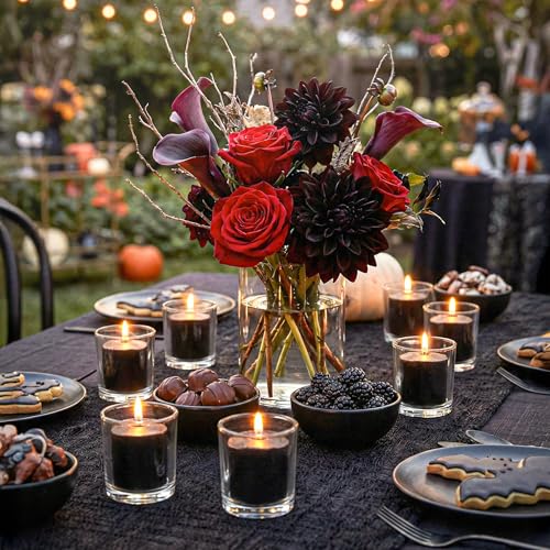 Image of Royal Imports Votive Candles Unscented Candles for Wedding Centerpieces Black, Pack of 72 Dripless Wax for Parties, Aromatherapy, Devotional, Home Decor, Spas & Holiday Gifts