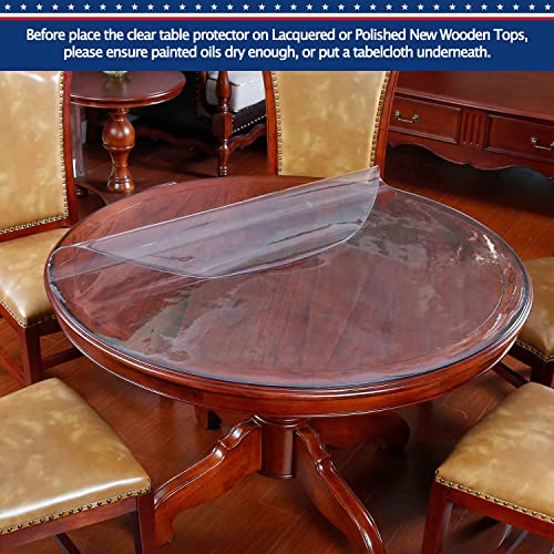 image for BigHala Clear Plastic Round Table Top Protector PVC Tablecloth Cover V
