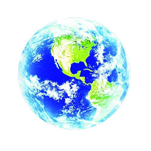 WANGZHIMING Removable 3D Luminous Blue Light Earth American Plate Pattern Self-Adhesive DIY Glowing Planets Wall Sticker for Kids' Room Nursery Living Room Home Decoraions