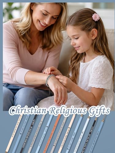 Image of Sureio 15 Pcs Christian Gift Bracelets for Women Men Inspirational Leather Religious Bible Verse God Faith Scripture Bracelet