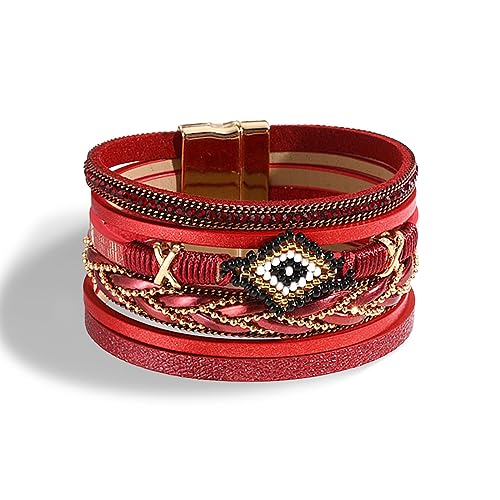 Long tiantian Boho Leather Wrap Bracelets for Women Country Concert Outfits Leather Bracelet Western Dress Accessories for Women Trendy 2025