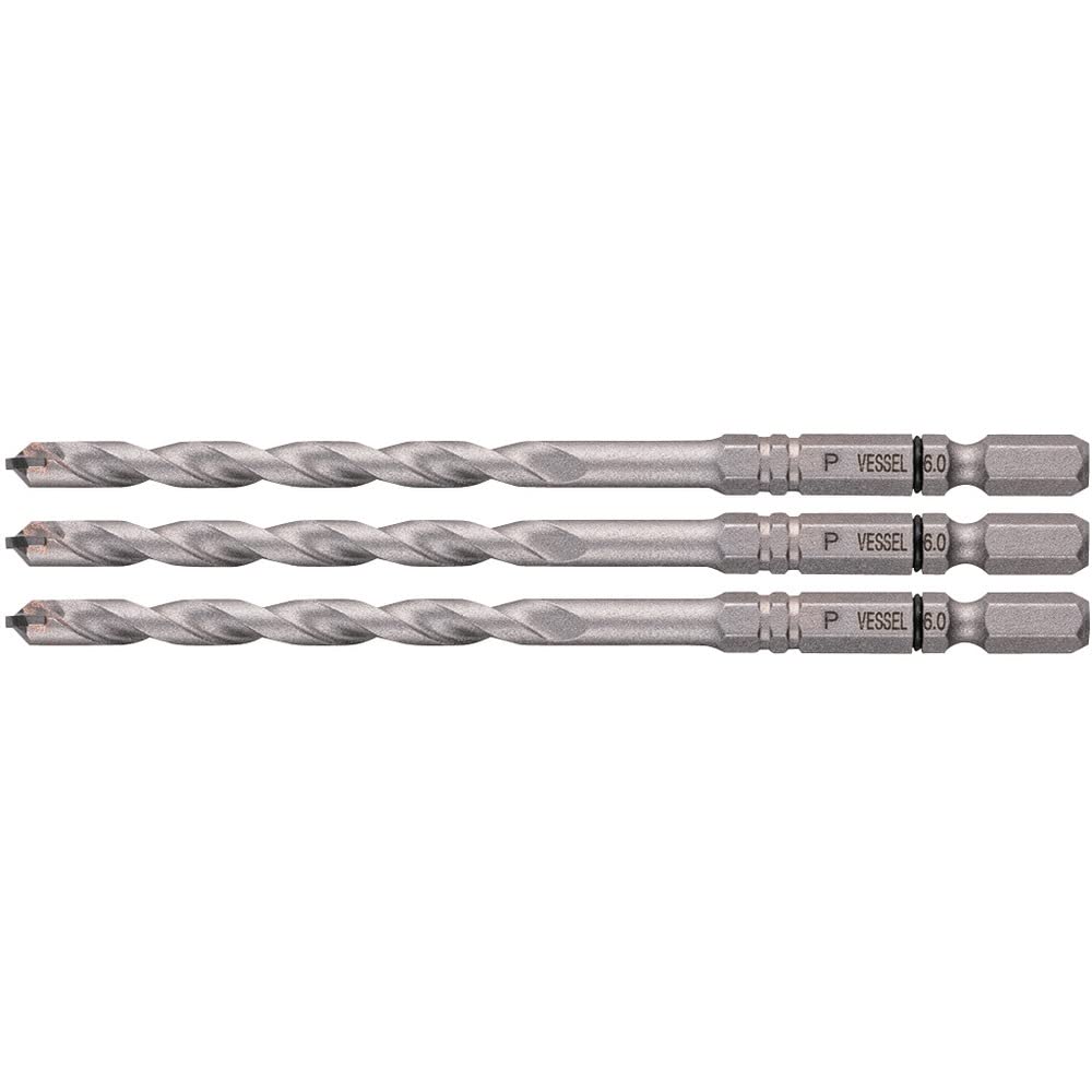 Vessel APD3S-6.0 Porcelain Drill Bit, 0.24 inch (6.0 mm), Set of 3