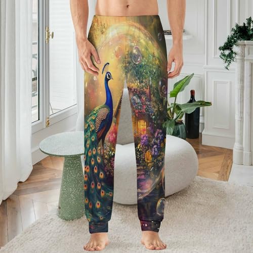 Peacock Men's Pajamas Pants Lightweight Sleep Lounge Pant Pjs Bottoms Casual Sleepwear2