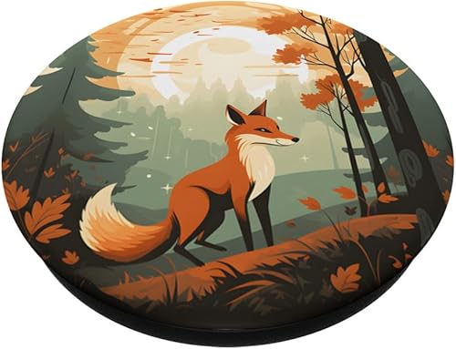 Miniatura 2 de PopGrip intercambiable retro de zorro en un bosque de otoño