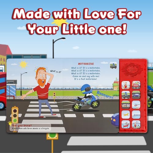 Image of Steve and Maggie Sound Book - 10 Button Interactive Nursery Rhymes Sound Book for Toddlers 1-3, Talking Musical Book, Sing-Along Music Book, Educational Toy Gift for Boys & Girls (Things that Go)