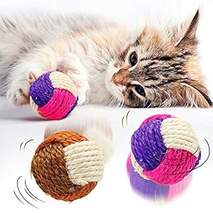 The Pets Company Cat Scratching Sisal Ball Toy, 1.5 Inches (Small)