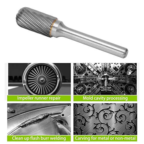 Fresa rotativa carburo tungsteno, corte simple, 1 pieza miniatura 6
