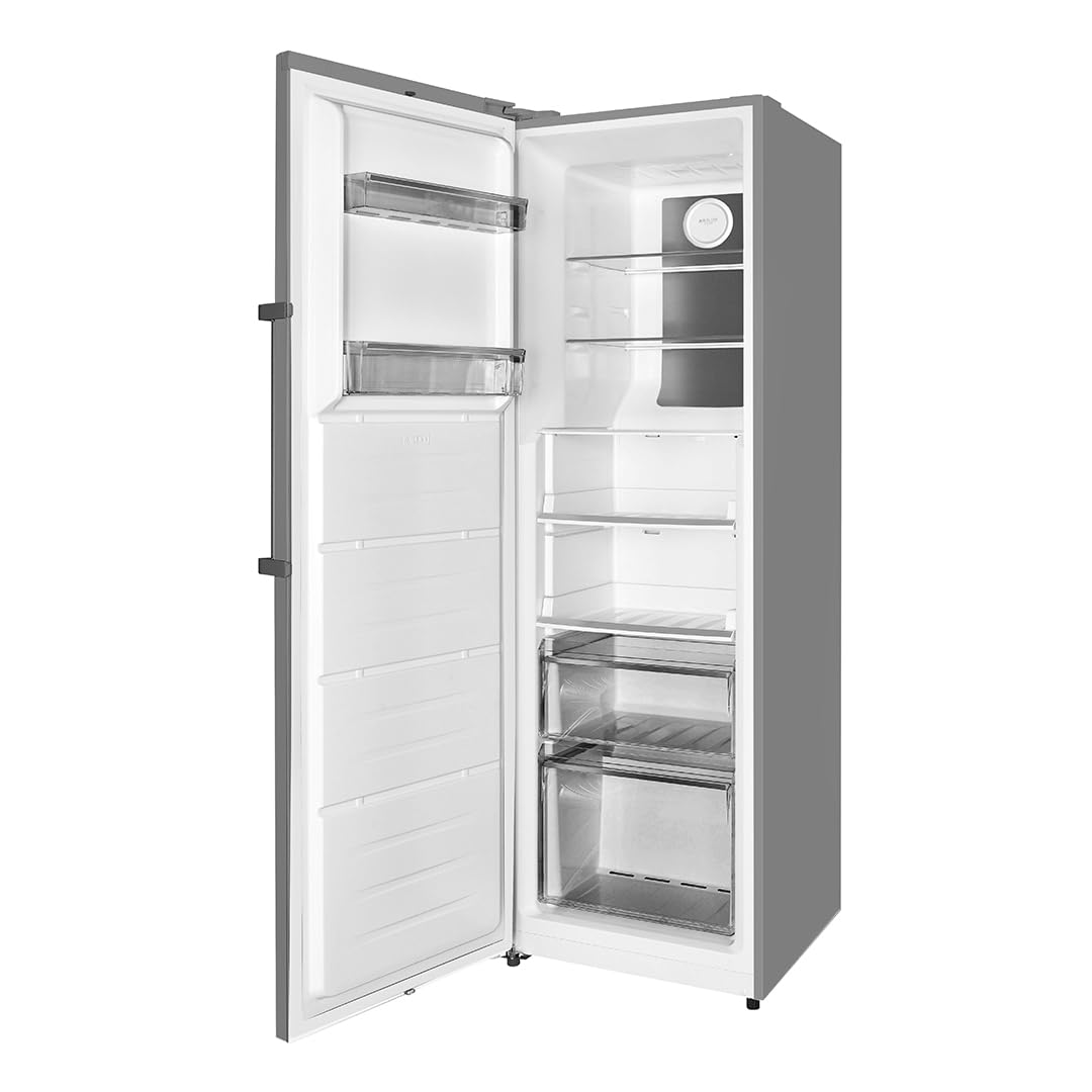 Aspes Congelador Vertical Inox ACV185602ENFDX. Capacidad 274 Litros, Sistema Dual Cooling, 4 Star, Puerta Reversible, Modo Super Congelación, No Frost, Puerta Abatible, Bajo nivel Sonoro, Clase E